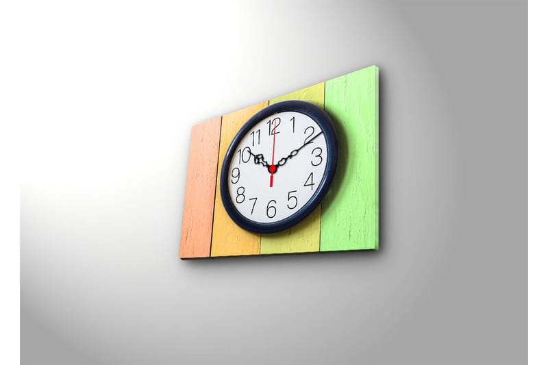 Dekorativ Canvasbilde med Klokke - Flerfarget - Innredning - Veggdekorasjon - Veggklokke