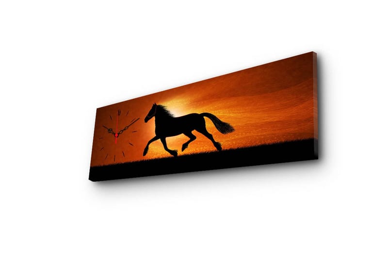 Dekorativ Canvasbilde med Klokke - Flerfarget - Innredning - Veggdekorasjon - Veggklokke