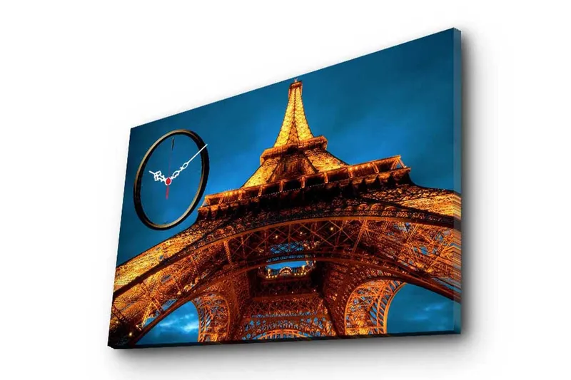 Dekorativ Canvasbilde med Klokke, Flerfarget