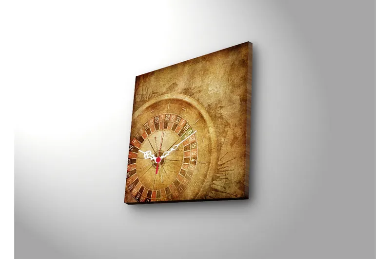 Dekorativ Canvasbilde med Klokke - Flerfarget - Innredning - Veggdekorasjon - Veggklokke