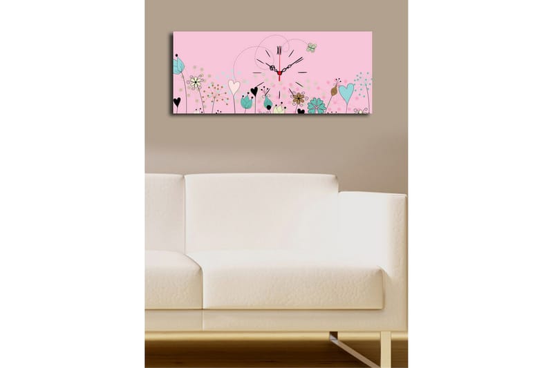 Dekorativ Canvasbilde med Klokke - Flerfarget - Innredning - Veggdekorasjon - Veggklokke