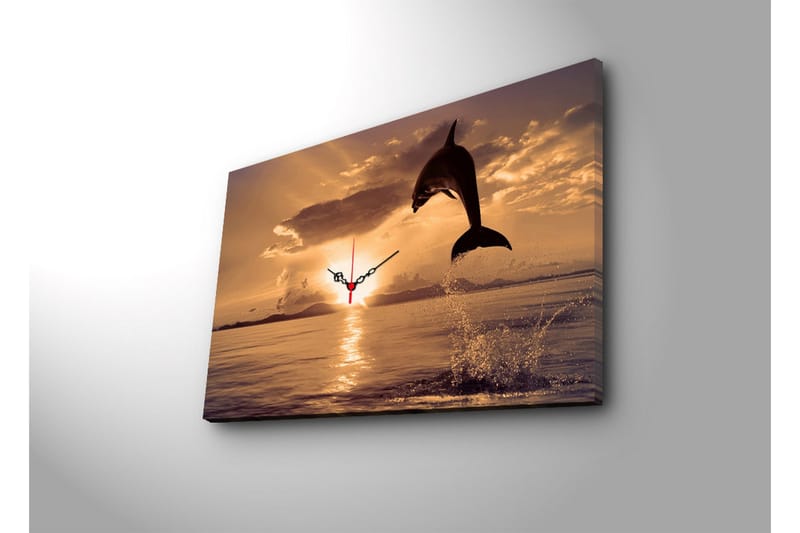 Dekorativ Canvasbilde med Klokke - Flerfarget - Innredning - Veggdekorasjon - Veggklokke