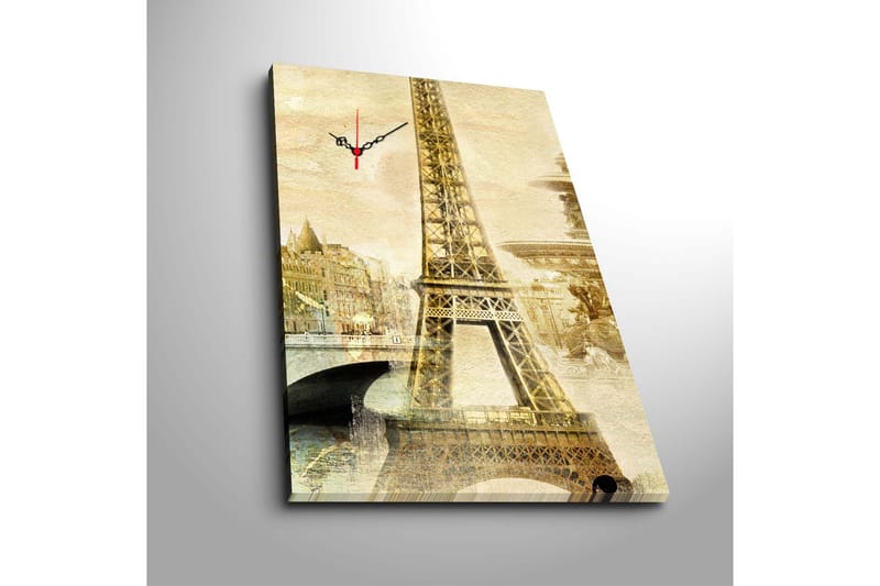 Dekorativ Canvasbilde med Klokke - Flerfarget - Innredning - Veggdekorasjon - Veggklokke