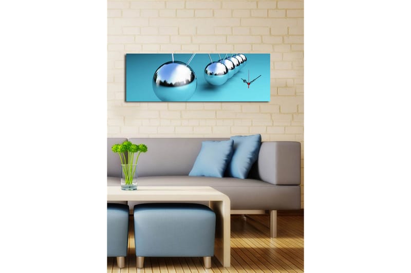 Dekorativ Canvasbilde med Klokke - Flerfarget - Innredning - Veggdekorasjon - Veggklokke