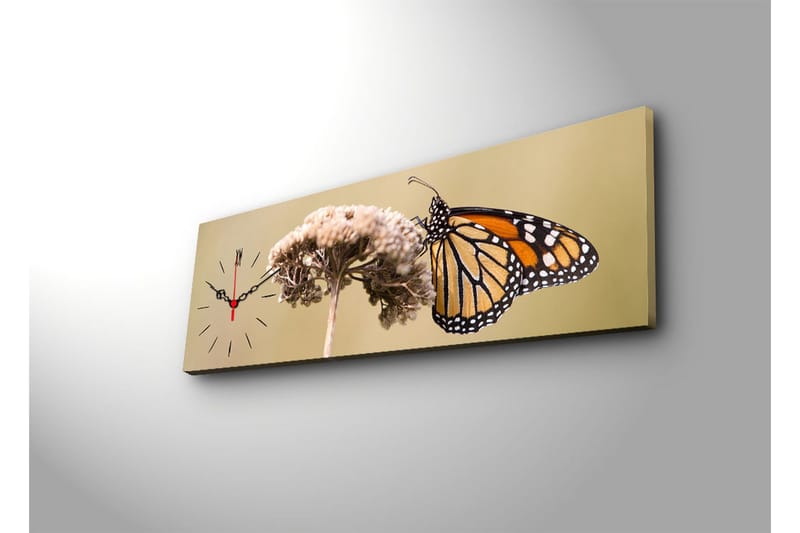 Dekorativ Canvasbilde med Klokke - Flerfarget - Innredning - Veggdekorasjon - Veggklokke