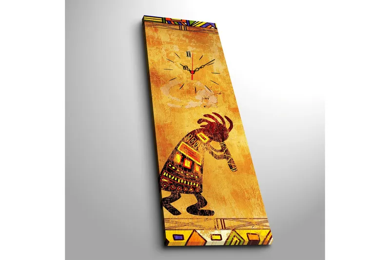 Dekorativ Canvasbilde med Klokke - Flerfarget - Innredning - Veggdekorasjon - Veggklokke