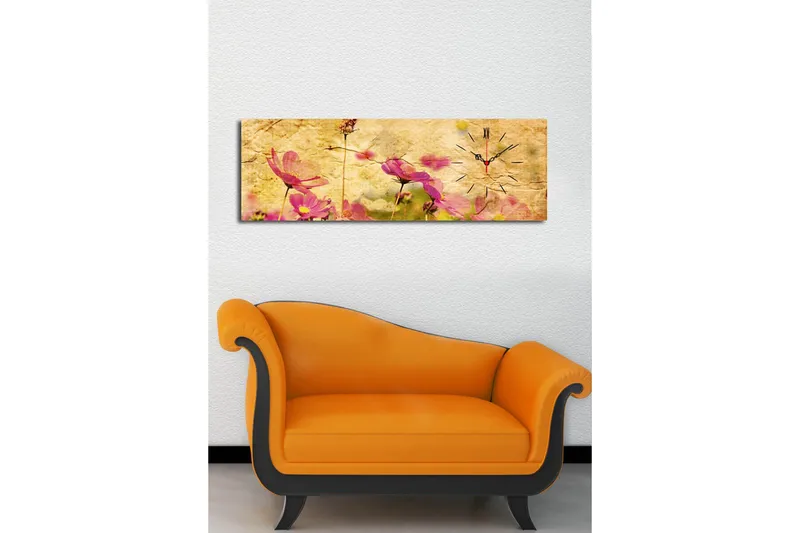 Dekorativ Canvasbilde med Klokke - Flerfarget - Innredning - Veggdekorasjon - Veggklokke