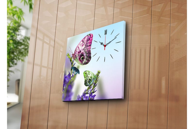 Dekorativ Canvasbilde med Klokke - Flerfarget - Innredning - Veggdekorasjon - Veggklokke