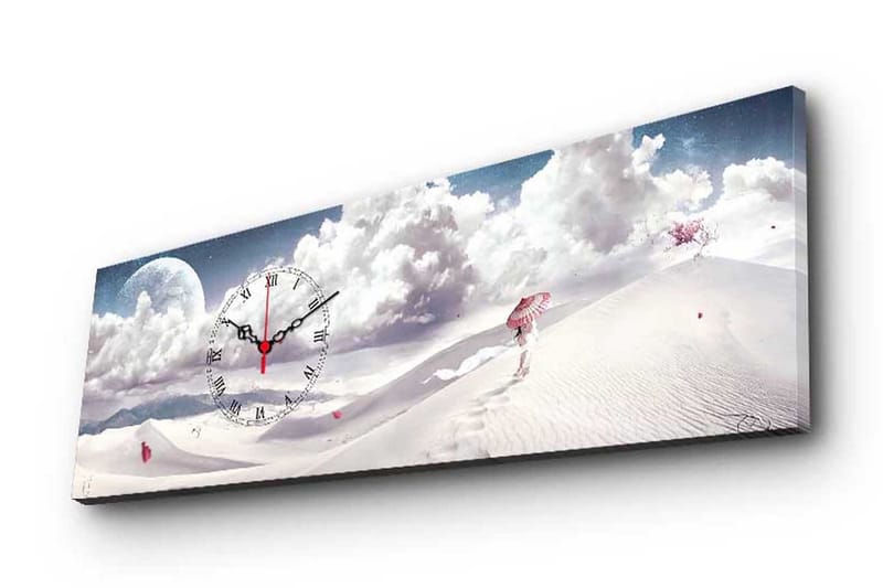 Dekorativ Canvasbilde med Klokke - Flerfarget - Innredning - Veggdekorasjon - Veggklokke