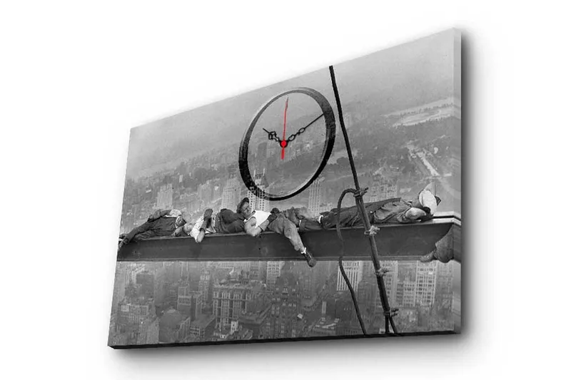 Dekorativ Canvasbilde med Klokke, Flerfarget