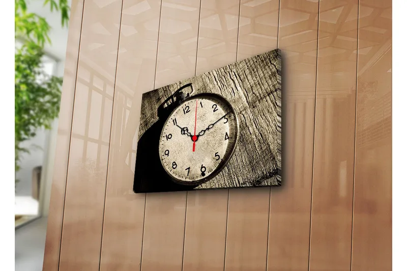 Dekorativ Canvasbilde med Klokke, Flerfarget