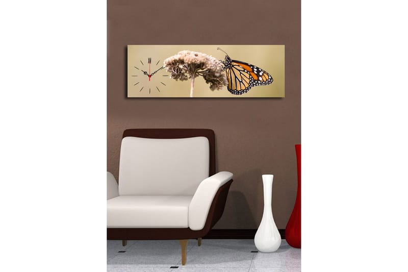 Dekorativ Canvasbilde med Klokke - Flerfarget - Innredning - Veggdekorasjon - Veggklokke