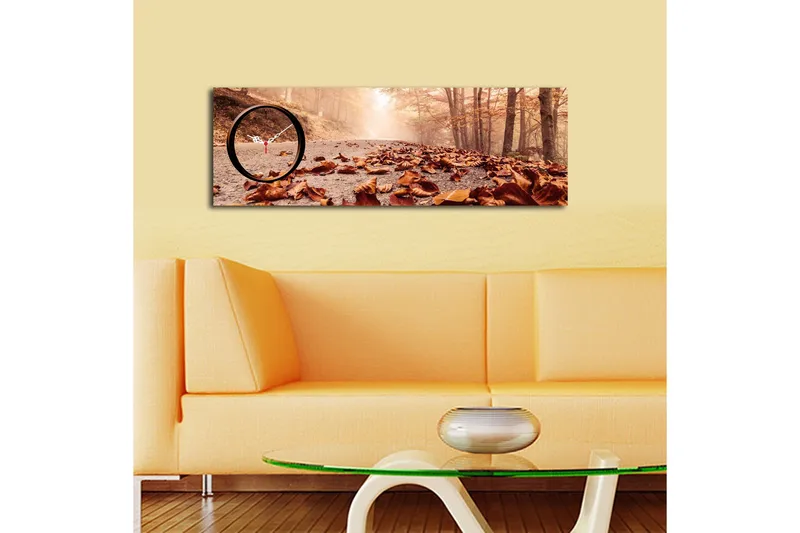 Dekorativ Canvasbilde med Klokke - Flerfarget - Innredning - Veggdekorasjon - Veggklokke