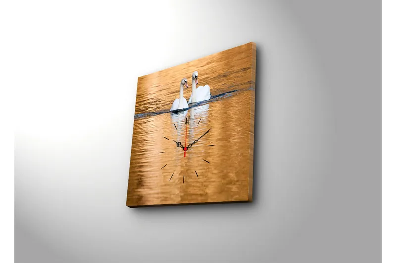 Dekorativ Canvasbilde med Klokke - Flerfarget - Innredning - Veggdekorasjon - Veggklokke