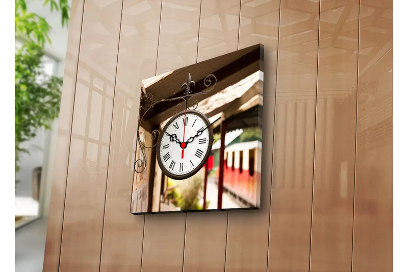 Dekorativ Canvasbilde med Klokke, Flerfarget