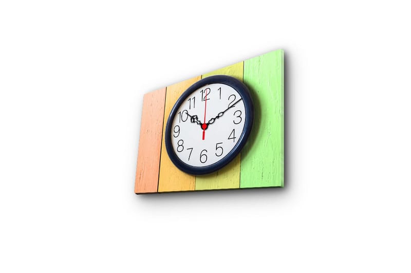 Dekorativ Canvasbilde med Klokke - Flerfarget - Innredning - Veggdekorasjon - Veggklokke