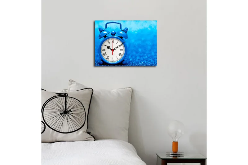 Dekorativ Canvasbilde med Klokke - Flerfarget - Innredning - Veggdekorasjon - Veggklokke