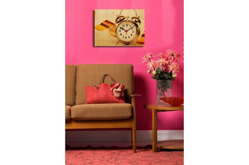 Dekorativ Canvasbilde med Klokke - Flerfarget - Innredning - Veggdekorasjon - Veggklokke