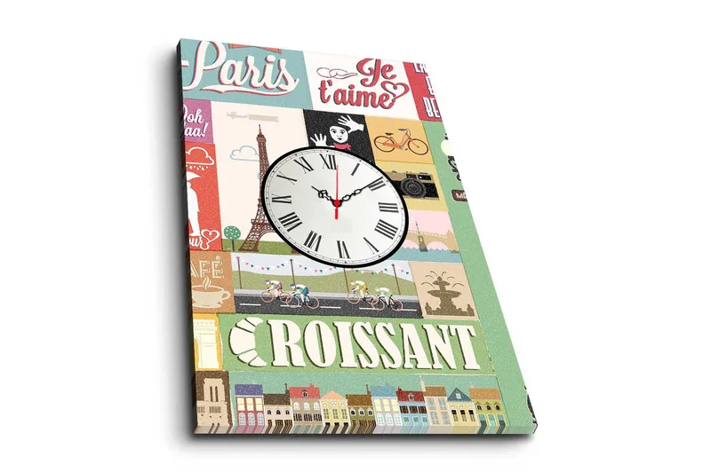 Dekorativ Canvasbilde med Klokke, Flerfarget