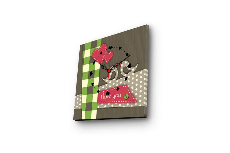 Dekorativ Canvasbilde med Klokke - Flerfarget - Innredning - Veggdekorasjon - Veggklokke