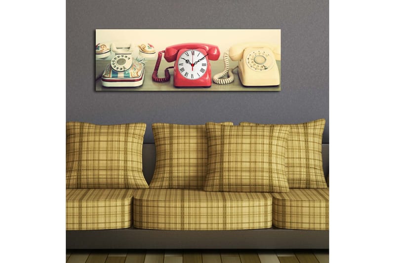 Dekorativ Canvasbilde med Klokke - Flerfarget - Innredning - Veggdekorasjon - Veggklokke