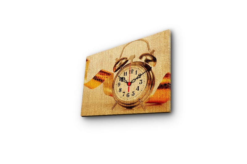 Dekorativ Canvasbilde med Klokke - Flerfarget - Innredning - Veggdekorasjon - Veggklokke