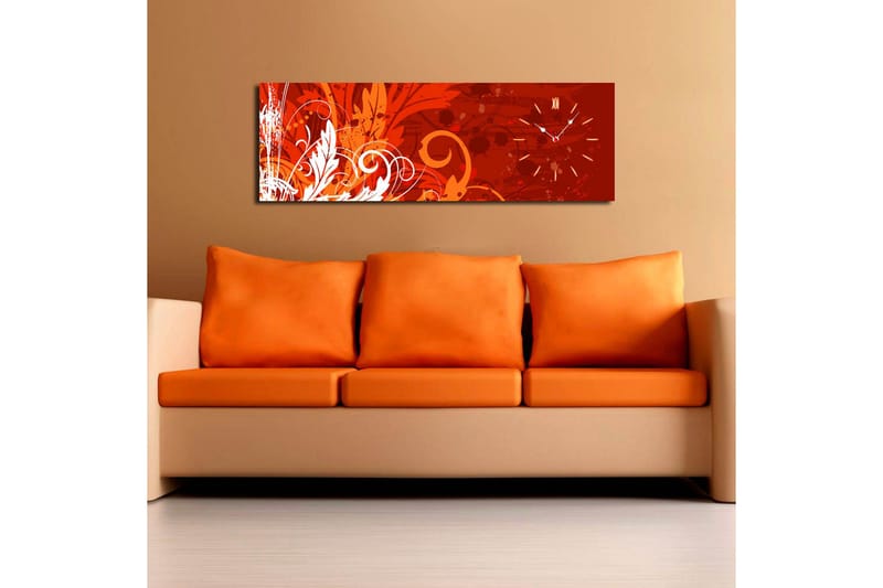 Dekorativ Canvasbilde med Klokke - Flerfarget - Innredning - Veggdekorasjon - Veggklokke