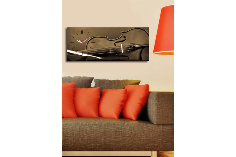 Dekorativ Canvasbilde med Klokke - Flerfarget - Innredning - Veggdekorasjon - Veggklokke