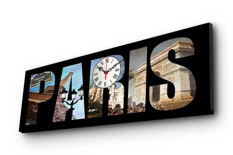 Dekorativ Canvasbilde med Klokke, Flerfarget