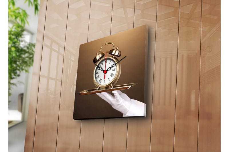 Dekorativ Canvasbilde med Klokke - Flerfarget - Innredning - Veggdekorasjon - Veggklokke