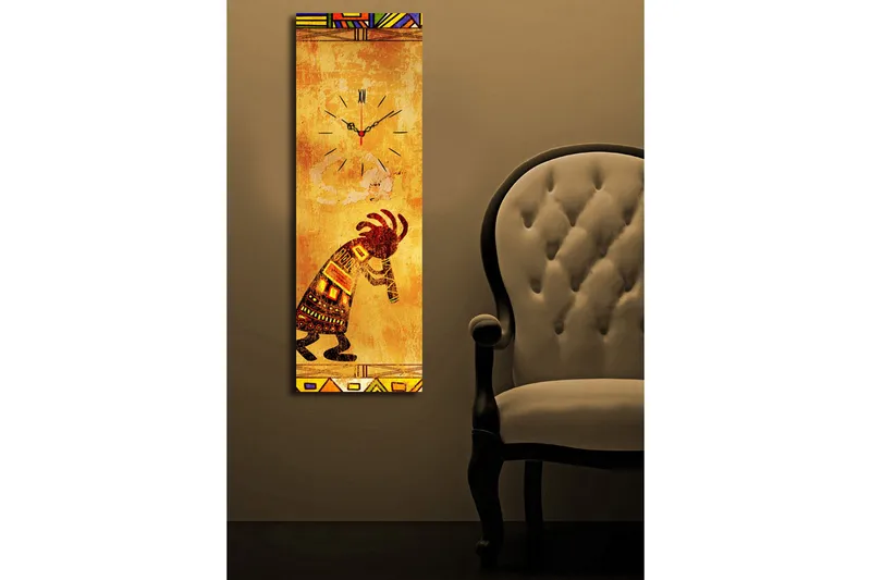 Dekorativ Canvasbilde med Klokke - Flerfarget - Innredning - Veggdekorasjon - Veggklokke