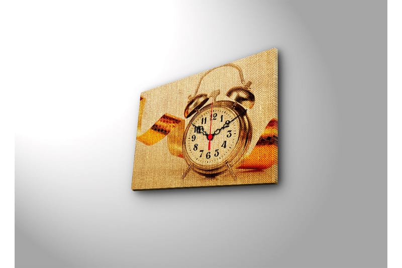 Dekorativ Canvasbilde med Klokke - Flerfarget - Innredning - Veggdekorasjon - Veggklokke