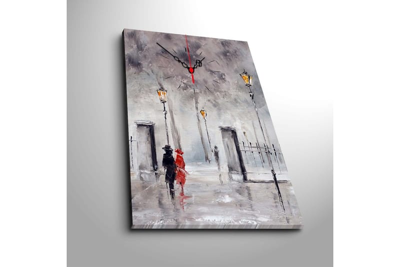 Dekorativ Canvasbilde med Klokke - Flerfarget - Innredning - Veggdekorasjon - Veggklokke