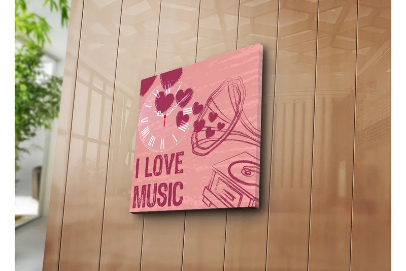 Dekorativ Canvasbilde med Klokke, Flerfarget