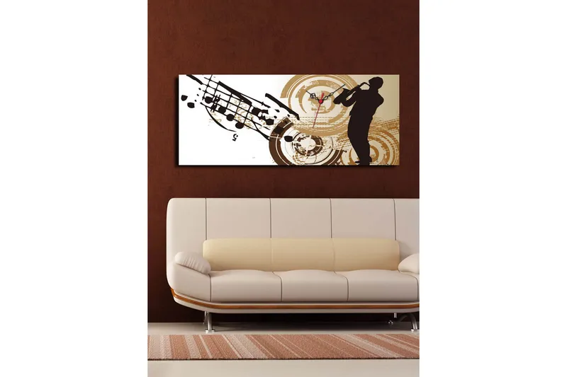 Dekorativ Canvasbilde med Klokke - Flerfarget - Innredning - Veggdekorasjon - Veggklokke