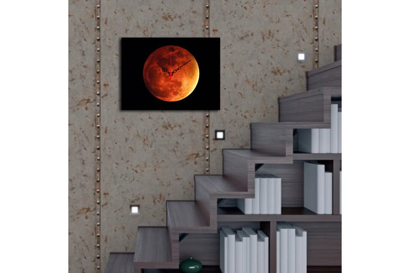 Dekorativ Canvasbilde med Klokke - Flerfarget - Innredning - Veggdekorasjon - Veggklokke