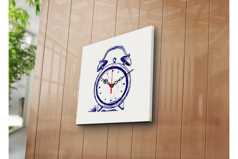 Dekorativ Canvasbilde med Klokke - Flerfarget - Innredning - Veggdekorasjon - Veggklokke