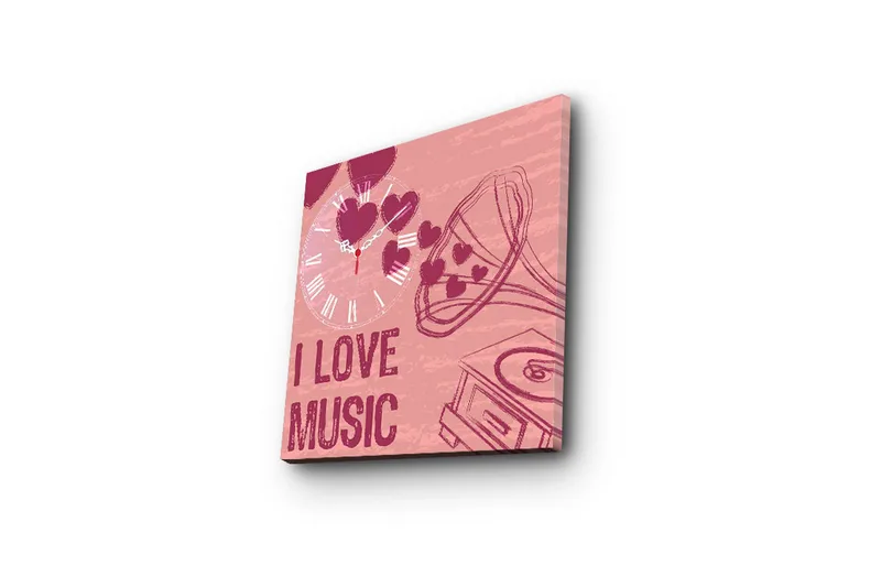 Dekorativ Canvasbilde med Klokke - Flerfarget - Innredning - Veggdekorasjon - Veggklokke