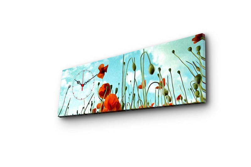 Dekorativ Canvasbilde med Klokke - Flerfarget - Innredning - Veggdekorasjon - Veggklokke