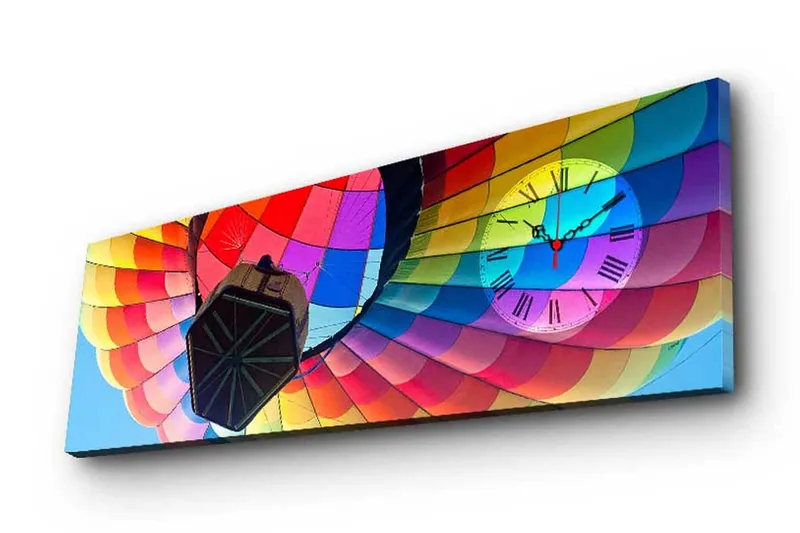 Dekorativ Canvasbilde med Klokke, Flerfarget