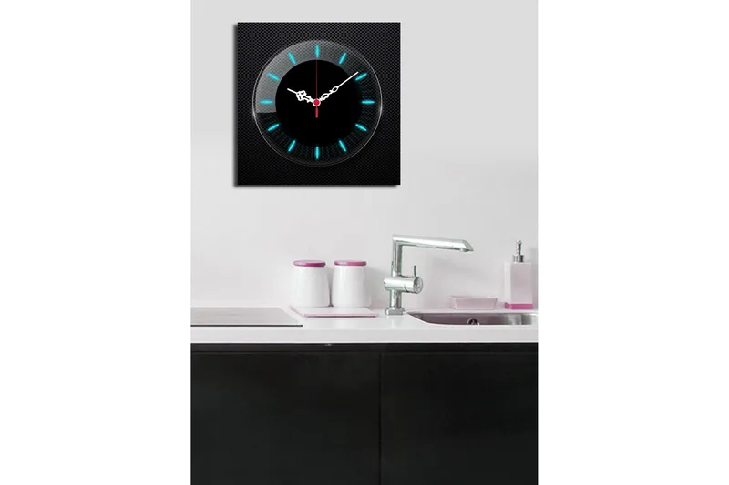 Dekorativ Canvasbilde med Klokke - Flerfarget - Innredning - Veggdekorasjon - Veggklokke