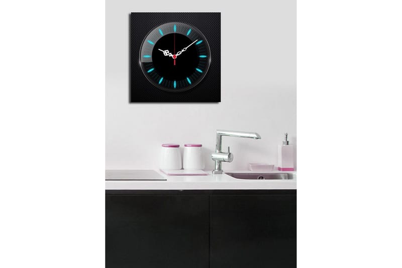 Dekorativ Canvasbilde med Klokke - Flerfarget - Innredning - Veggdekorasjon - Veggklokke