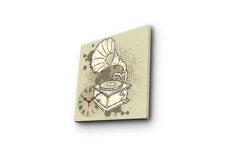 Dekorativ Canvasbilde med Klokke - Flerfarget - Innredning - Veggdekorasjon - Veggklokke