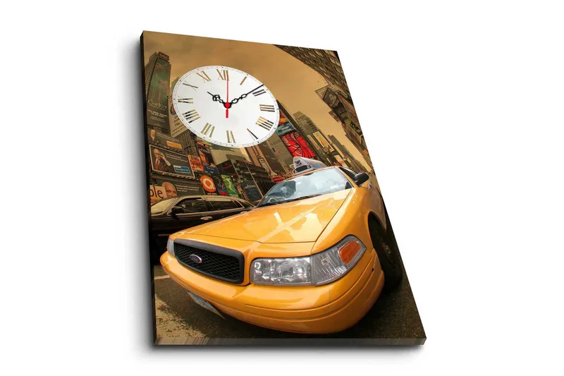 Dekorativ Canvasbilde med Klokke, Flerfarget