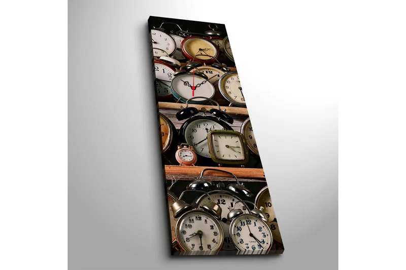 Dekorativ Canvasbilde med Klokke - Flerfarget - Innredning - Veggdekorasjon - Veggklokke