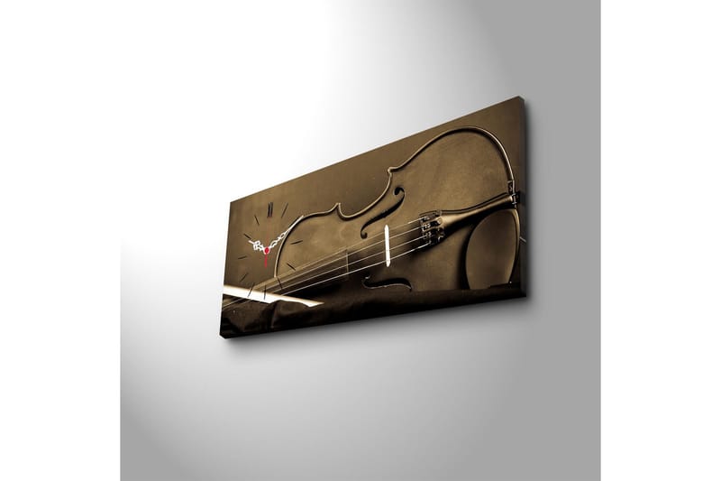 Dekorativ Canvasbilde med Klokke - Flerfarget - Innredning - Veggdekorasjon - Veggklokke