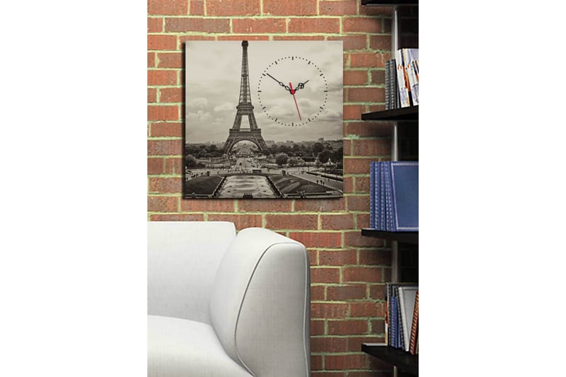 Dekorativ Canvasbilde med Klokke - Flerfarget - Innredning - Veggdekorasjon - Veggklokke