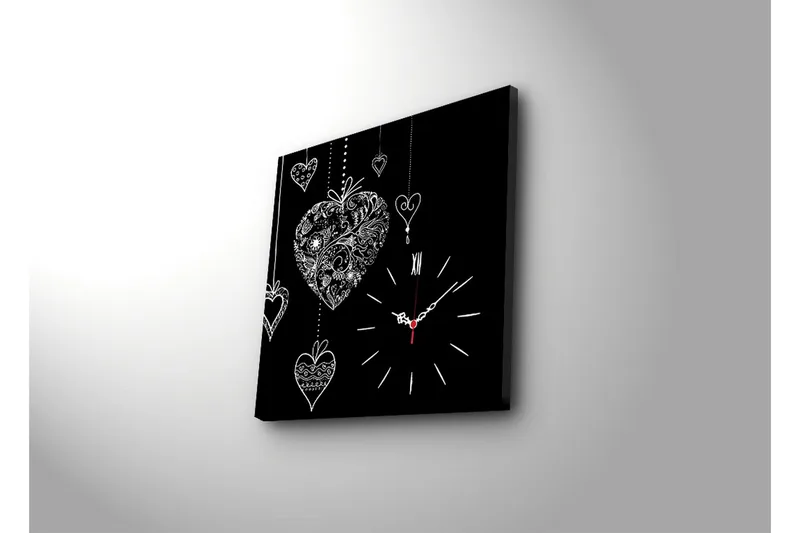 Dekorativ Canvasbilde med Klokke - Flerfarget - Innredning - Veggdekorasjon - Veggklokke