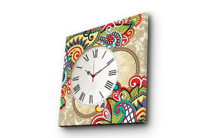 Dekorativ Canvasbilde med Klokke, Flerfarget