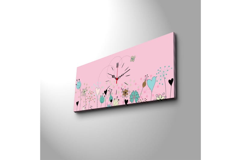 Dekorativ Canvasbilde med Klokke - Flerfarget - Innredning - Veggdekorasjon - Veggklokke